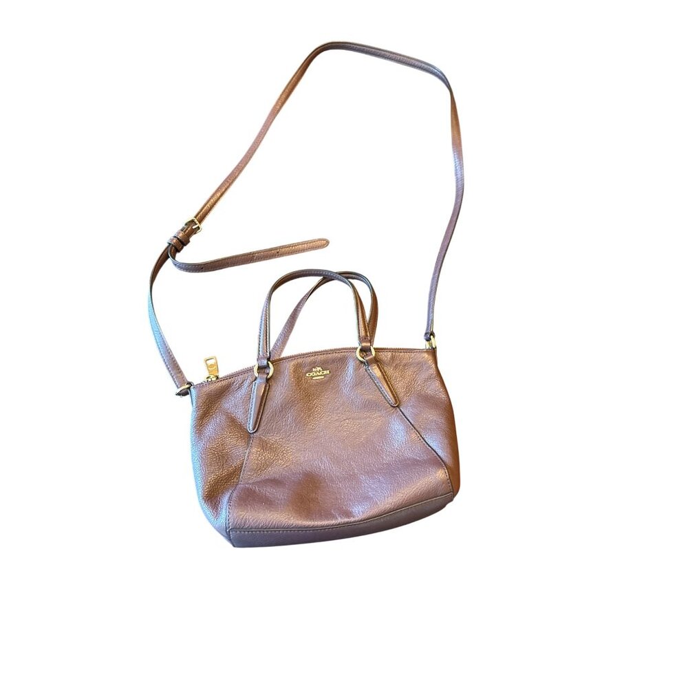 Coach‎ Prairie Satchel Dark Burgundy Pebbled Leather Shoulder Bag Adj Strap